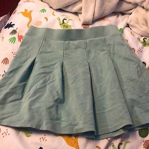 Teal Pleated Miniskirt